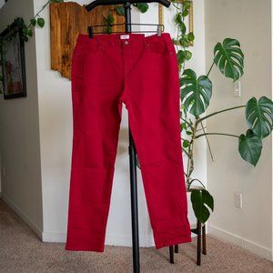 Liz Claiborne Women's Red Classic Fit Straight Pants